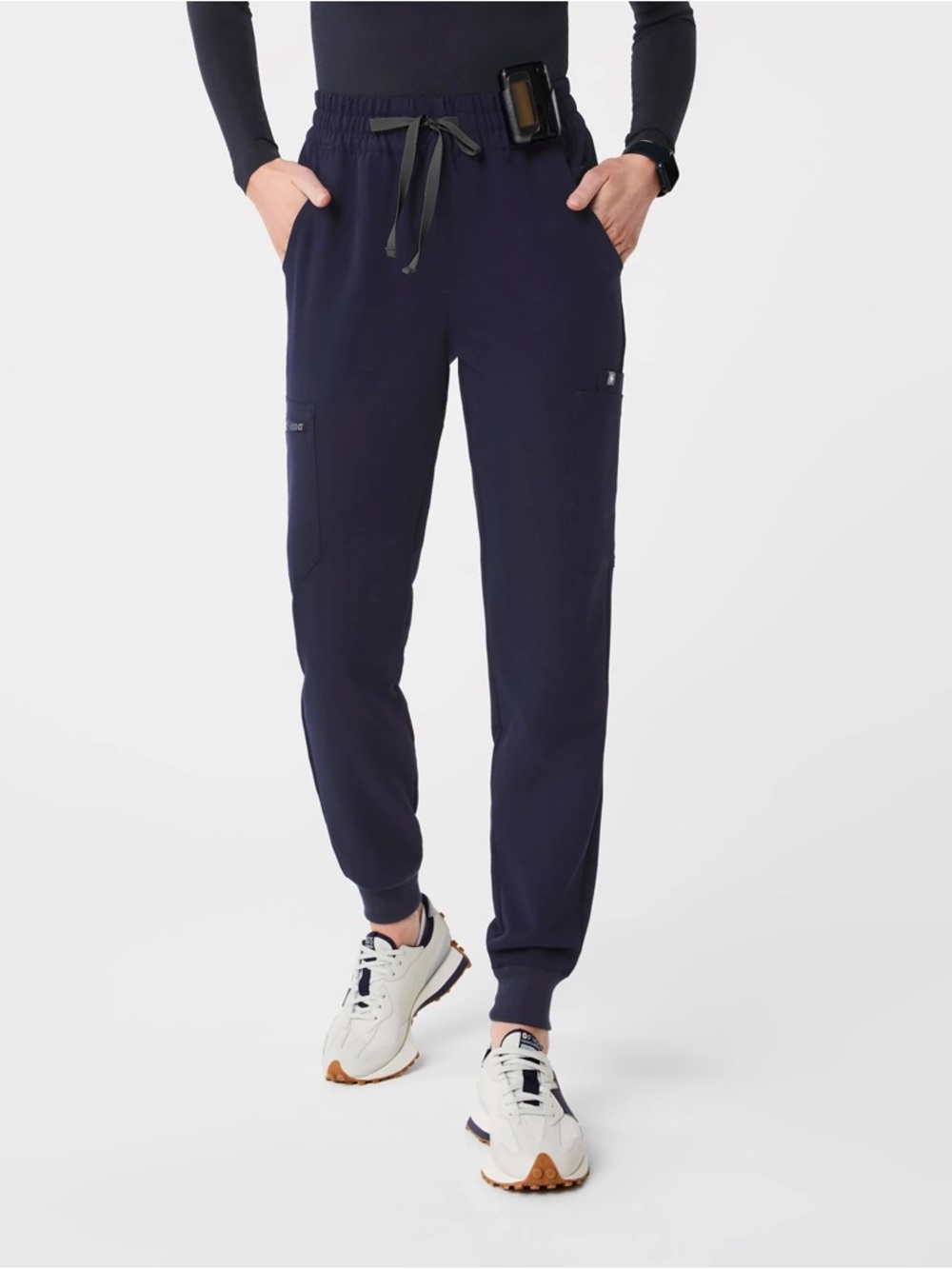 Figs Navy Elastic Drawstring Jogger Pants